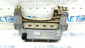 Подушка безопасности airbag коленная водительская левая Mitsubishi Outlander 14-21 бежевая, ржавый пиропатрон