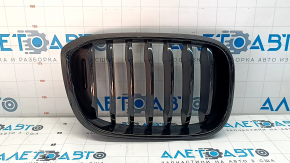 Решетка радиатора grill правая BMW X3 G01 18-21 ноздря, черное обрамление+ черная решетка