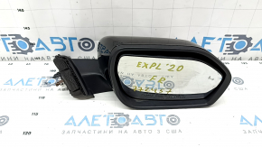 Зеркало боковое правое Ford Explorer 20-24 13+2 пинов, поворотник, подогрев, память, камера, BSM,черный глянец