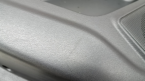 Обшивка двери карточка задняя левая Ford Explorer 20-20 кожа черная под шторку, Platinum, подлокотник и вставка черная кожа с коричневой строчкой,с ручкой, подсветка, царапины, вмятина