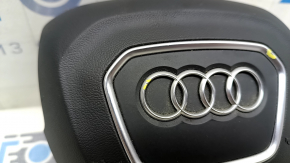 Подушка безопасности airbag в руль водительская Audi Q7 16-20 темно серая, тычки на хроме