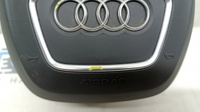 Подушка безопасности airbag в руль водительская Audi Q7 16-20 темно серая, тычки на хроме