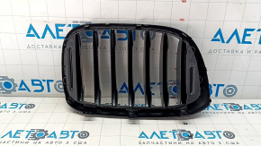 Решетка радиатора grill левая BMW X3 G01 18-21 ноздря, черное обрамление+ черная решетка