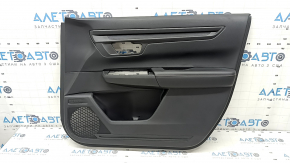 Обшивка двери карточка передняя правая Honda CRV 23-26 черная, подлокотник кожа черная с оранжевой строчкой, молдинг черный глянец