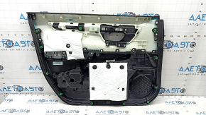 Обшивка двери карточка передняя правая Honda CRV 23-26 черная, подлокотник кожа черная с оранжевой строчкой, молдинг черный глянец