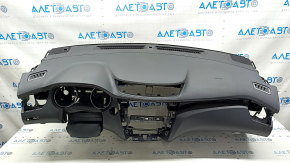 Торпедо передняя панель с AIRBAG Nissan Rogue Sport 17-19 черная, с накладками, ржавый пиропатрон, царапины