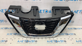 Решетка радиатора grill Nissan Rogue 17-20 без камеры, под радар, под круглую эмблему
