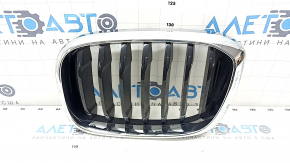 Решетка радиатора grill левая BMW X3 G01 18-21 ноздря, хром обрамление+ черная решетка, песок