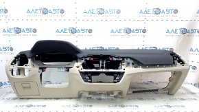 Торпедо передняя панель с AIRBAG BMW X3 G01 18-21 кожа, черно-бежевое, под проекцию, с накладками и карманом