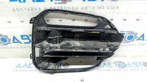 Нижняя решетка переднего бампера левая BMW X3 G01 18-21 под ПТФ и парктроник, черный глянец, песок, царапина