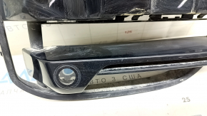 Grila inferioară a barei de protecție față dreapta BMW X3 G01 18-21 sub faruri de ceață și senzori de parcare, negru luciu, nisip