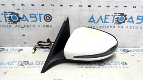 Зеркало боковое левое в сборе Mercedes C-class W205 15-21 10+8+2 пинов, поворотник, подогрев, автозатемнение, BSM, белое