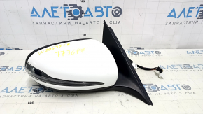 Зеркало боковое правое в сборе Mercedes C-class W205 15-21 8+8+1 пинов, поворотник, подогрев, BSM, белое