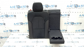Спинка заднего ряда 2 ряд правая Volvo XC40 19-26 комбинированная кожа с алькантарой, черная с белой строчкой, царапины на накладке