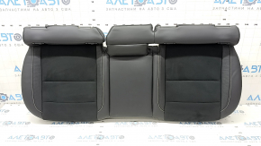 Spătarul rândului din spate 2 rânduri stânga Volvo XC40 19-25 piele combinată cu Alcantara, negru cu cusături albe
