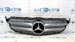 Решетка радиатора в сборе grill Mercedes C-class W205 15-18 с эмблемой без радара и камеры, песок