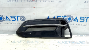 Решетка бампера левая Honda Accord 18-20 hybrid, под птф, черный глянец, хром, песок