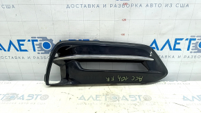 Решетка бампера правая Honda Accord 18-20 hybrid, под птф, черный глянец, хром, песок