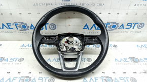 Руль голый Audi Q5 80A 18-20 кожа, серый, без кнопок и лепестков, с подогревом, царапины, тычки