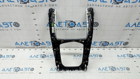 Накладка центральной консоли BMW X5 G05 19-26 под дерево Fineline Stripe, без крышки, сломаны крепления, трещины в подсветке, царапины