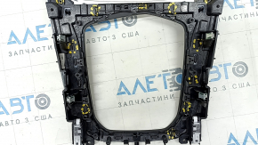 Накладка центральной консоли BMW X5 G05 19-26 под дерево Fineline Stripe, без крышки, сломаны крепления, трещины в подсветке, царапины