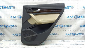 Garnitura portiera spate dreapta Audi Q5 80A 18-20 gri inchis, cu insert de lemn, cotiera si insert piele bej, zgarieturi, pentru curatare
