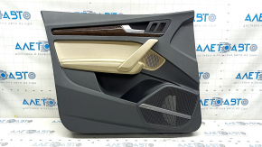 Garnitura portiera fata stanga Audi Q5 80A 18-20 gri inchis, cu insertie lemn, cotiera si insert piele bej, zgarieturi, rupere