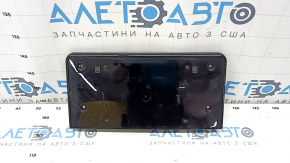 Площадка под номер переднего бампера Audi A6 C7 12-15 черный глянец, s-line pkg, незаводские отверстия