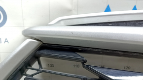 Решетка радиатора grill Toyota Highlander 20-26 без камеры с эмблемой hybrid, серебро, песок