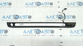 Накладка порога вненш передняя правая Audi A6 C7 12-18 черная, с хромом, с подсветкой, коррозия, царапины