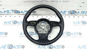 Руль голый Audi A6 C7 12-18 кожа черная под лепестки, без кнопок и лепестков, потерт