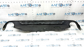 Губа заднего бампера Audi A6 C7 12-15 серая под 2 выхлопа без фаркопа, s-line pkg, сломаны крепления, трещина, примята, царапины