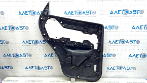 Garnitură portiere spate dreapta Mazda CX-5 17-23 cu inserție din piele neagră, piele pentru cotieră neagră, mulaj gri, cu mâner, crestat