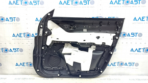 Обшивка двери карточка передняя левая Mazda CX-5 17-23 с черной вставкой кожа, подлокотник кожа черный, молдинг серый, с ручкой, BOSE