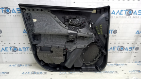 Обшивка двери карточка передняя правая Jeep Renegade 15-19 TRH черная, кожа, подлокотник кожа черная, с ручкой и накладкой, царапины
