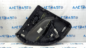 Обшивка двери карточка задняя правая Jeep Compass 17-21 черная с черной вставкой кожа, подлокотник черный кожа с коричневой строчкой, с ручкой, под химчистку