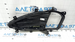 Решетка переднего бампера правая Ford Edge 19-24 под ПТФ, черный глянец с хром молдингом, царапины