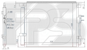 Radiatorul condensatorului de aer condiționat Hyundai Santa FE Sport 13-18 2.0T AVA