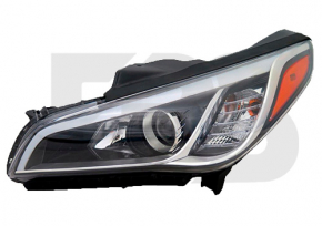 Фара передняя левая голая Hyundai Sonata 15-17 галоген