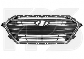 Решетка радиатора grill Hyundai Elantra AD 17-18 дорест хром