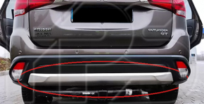 Накладка заднего бампера нижняя Mitsubishi Outlander 16-18 рест
