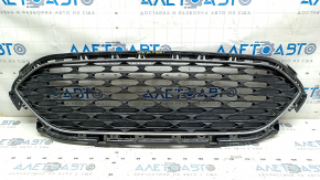 Решетка радиатора grill Ford Escape MK4 20-22 сетка, черный глянец, хром обрамление, песок