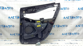 Обшивка двери карточка задняя левая Ford Escape MK4 20-22 черная, бежевый подлокотник кожа, с ручкой и накладками