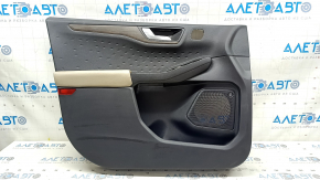 Garnitura portiera fata stanga Ford Escape MK4 20-22 negru, mulatura sub brad, piele bej cotiera, Bang & Olufsen, cu maner si suprapuneri, zgarietura, dent