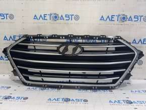 Решетка радиатора grill Hyundai Elantra AD 17-18 дорест матовый хром