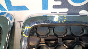 Решетка радиатора grill Jeep Cherokee KL 19-23 рест, хром, комплект 7шт, песок, сколы
