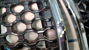 Решетка радиатора grill Jeep Cherokee KL 19-23 рест, хром, комплект 7шт, песок, сколы