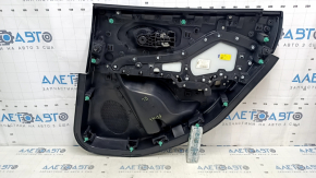 Carton pentru portiere spate stânga Jeep Cherokee KL 19-23 negru cu inserție din piele neagră, piele pentru cotieră, zgârietură