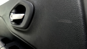 Carton pentru portiere spate stânga Jeep Cherokee KL 19-23 negru cu inserție din piele neagră, piele pentru cotieră, zgârietură