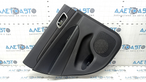 Cartela ornamente usi spate stanga Jeep Grand Cherokee WK2 17-19 negru, cu insertie din piele neagra, piele cotiera, turnare lemn inchis, cu maner, zgarietura, uzat, cap la cap